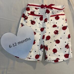 Gymboree - LIKE NEW - Kids Ladybug Print Capris Pants/Shorts - Red and White